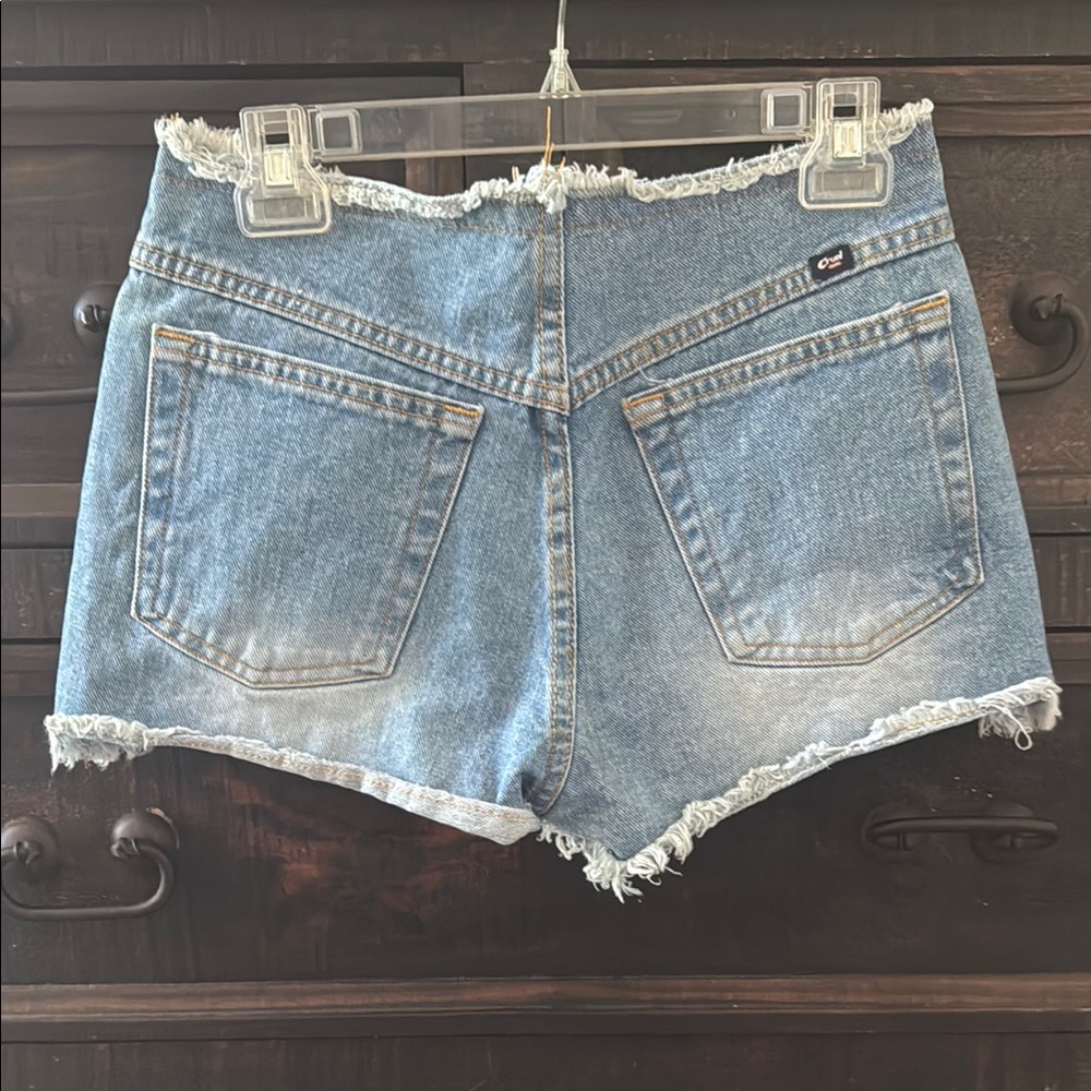 Cruel Girl Blue Jean Shorts Distressed Frayed Hem - Picture 3 of 7